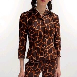 🔥100% Authentic Dolce & Gabbana Brown Leopard Print Blazer 44/US8🔥